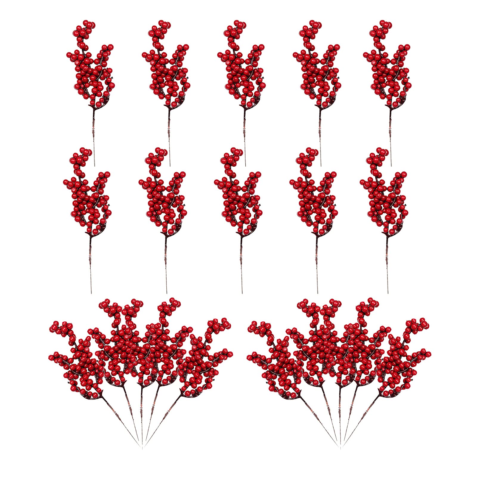 Wivaye Red-20Pcs 20Pcs Artificial Red Berry Stems,8.7Inch Burgundy Red Berry Picks, Christmas Holly Red Berry Branches, Diy Red Berry Picks Christmas Tree Decor, For Wedding Wreaths Ornaments