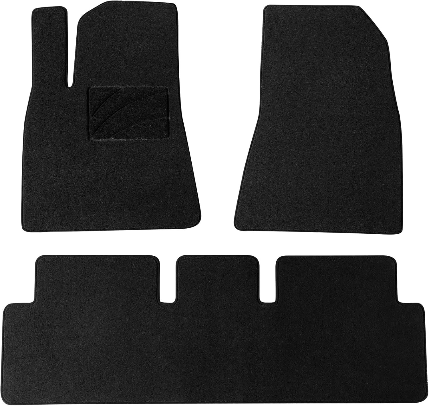 Car Floor Mats for Tesla Model 3 2019-2024, 0.4in Nylon Car Floor Mats, All Weather Protector Automotive, Front & Rear Seat Car Rug 3PCS