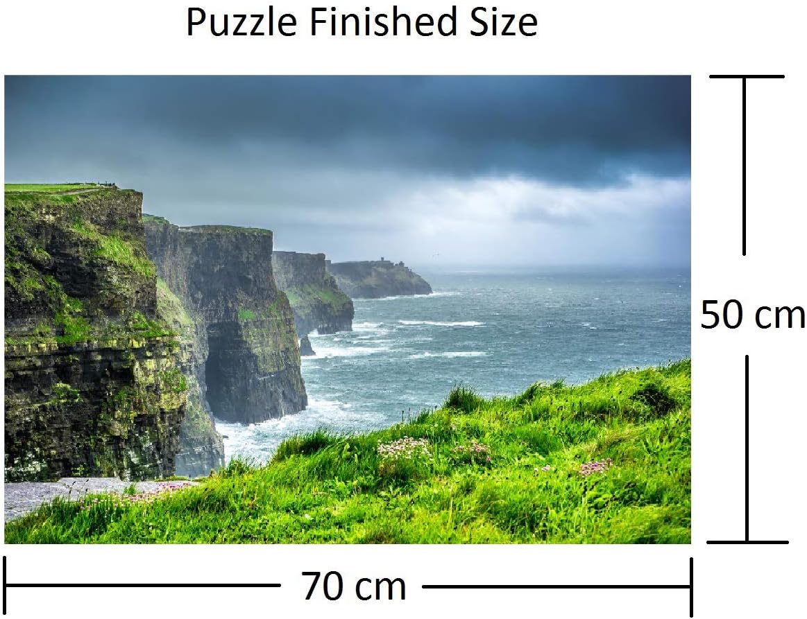 1000 Piece Large Jigsaw Puzzle - Cliffs of Moher, Ireland - 1000 Piece Puzzles for Adults and Teens - Landscape Series 19.69 * 27.55 Inches