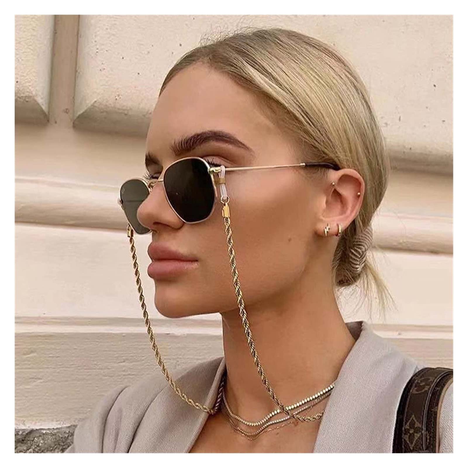 Amazon.co.jp: サングラスマスキングチェーンレディース複数