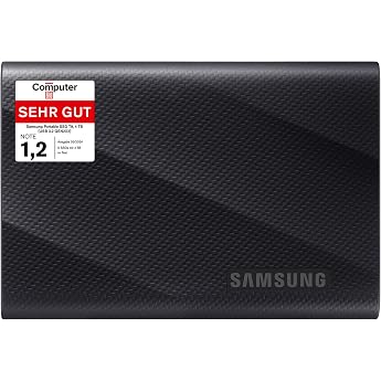 Samsung MU-PG4T0B/EU Portable SSD T9 4TB 2000MB/s Read 2000MB/s Write USB 3.2 Gen.2x2 External Hard Drive for Professional Users Compatible with Mac PC Smartphone and 12K Cameras