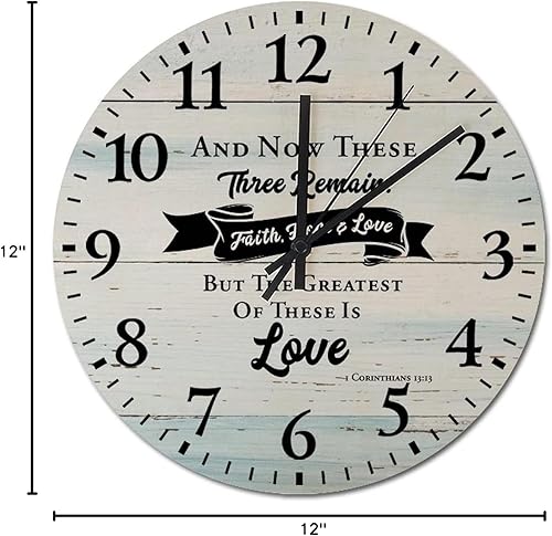 Miniatura 6 de y ahora estos tres permanecen fe, esperanza y amor. Pero lo más grande de estos es el amor reloj de pared redondo relojes de pared para el hogar,