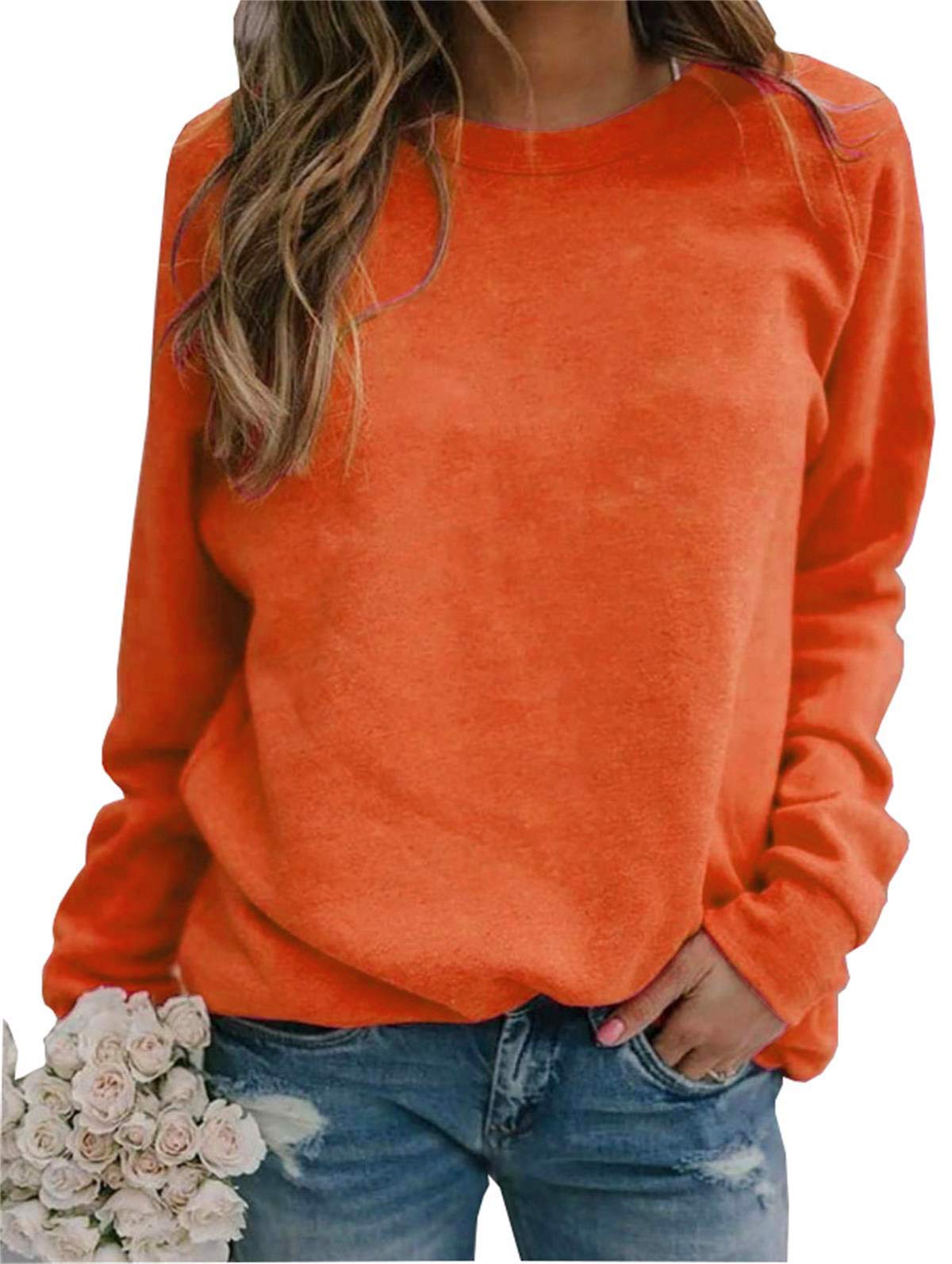 Roselux Women's Crewneck Raglan Long Sleeves Shirts Soft Comfy Casual Sweatshirts Tops