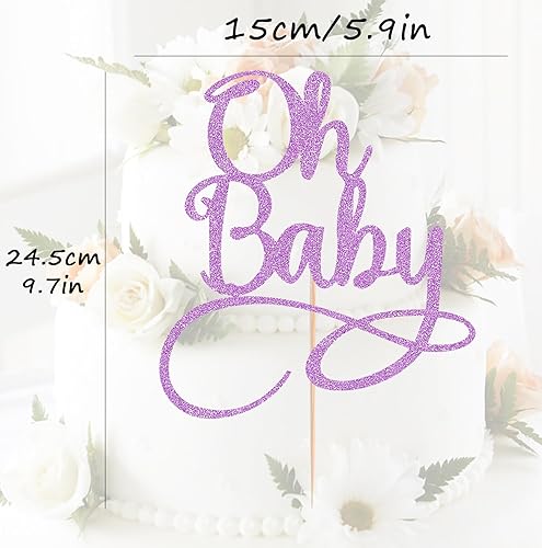 Miniatura 38 de Oh Baby Cake Topper – Suministros de decoración de pastel de fiesta de cumpleaños de bebé de alta calidad, para baby shower, revelación de género