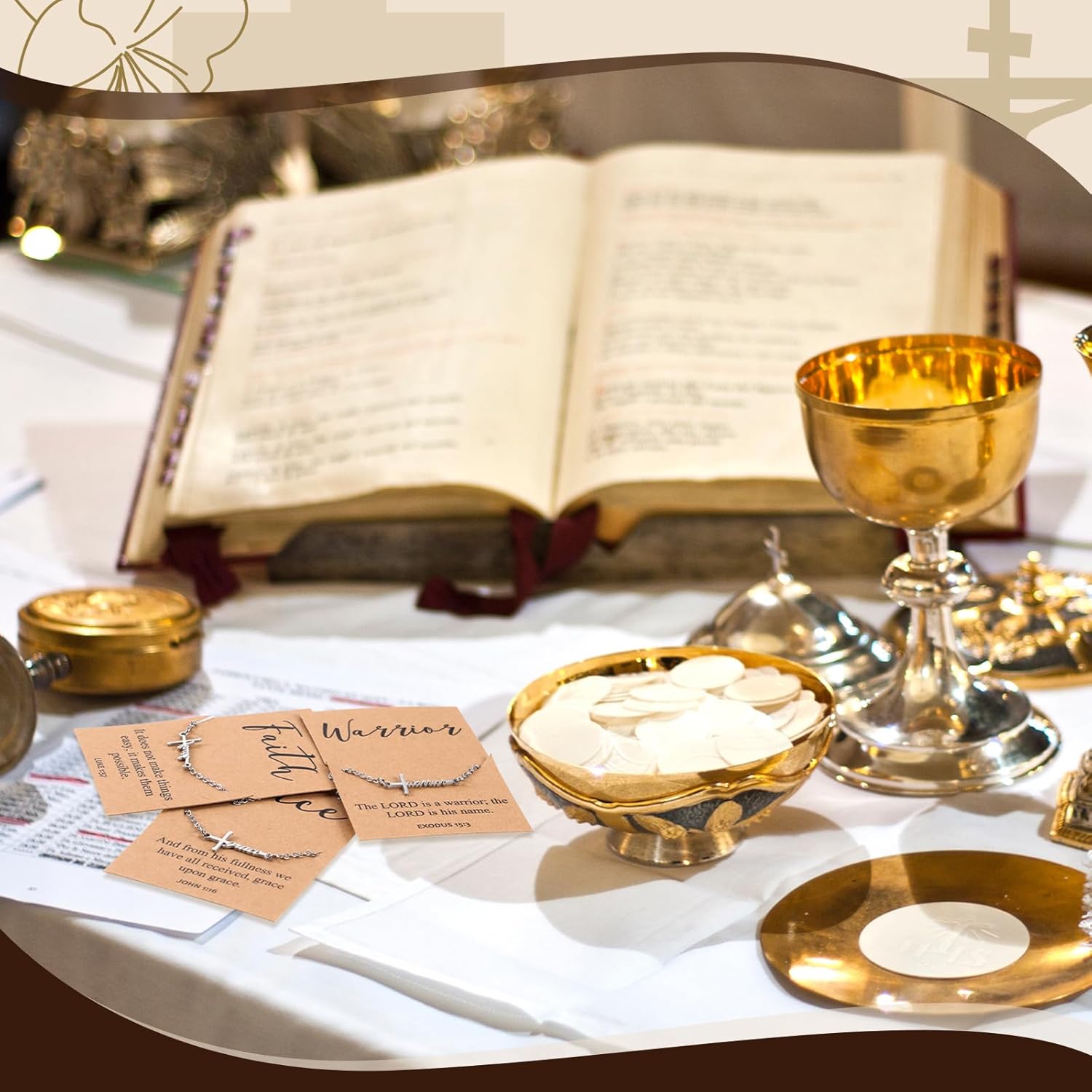 Quelay Faith Cross Bracelet Bulk Christian Gifts for Women Bracelet,Organza Bag,Bible Verse Card for Mother's Day Church - Image 5