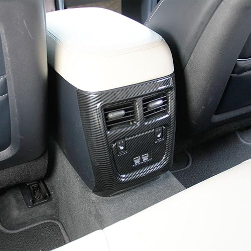 Miniatura 2 de Crosselec Caja de reposabrazos trasero de fibra de carbono A/C Outlet Vent Trim para Dodge Charger 2011+/Chrysler 300 2015-2021