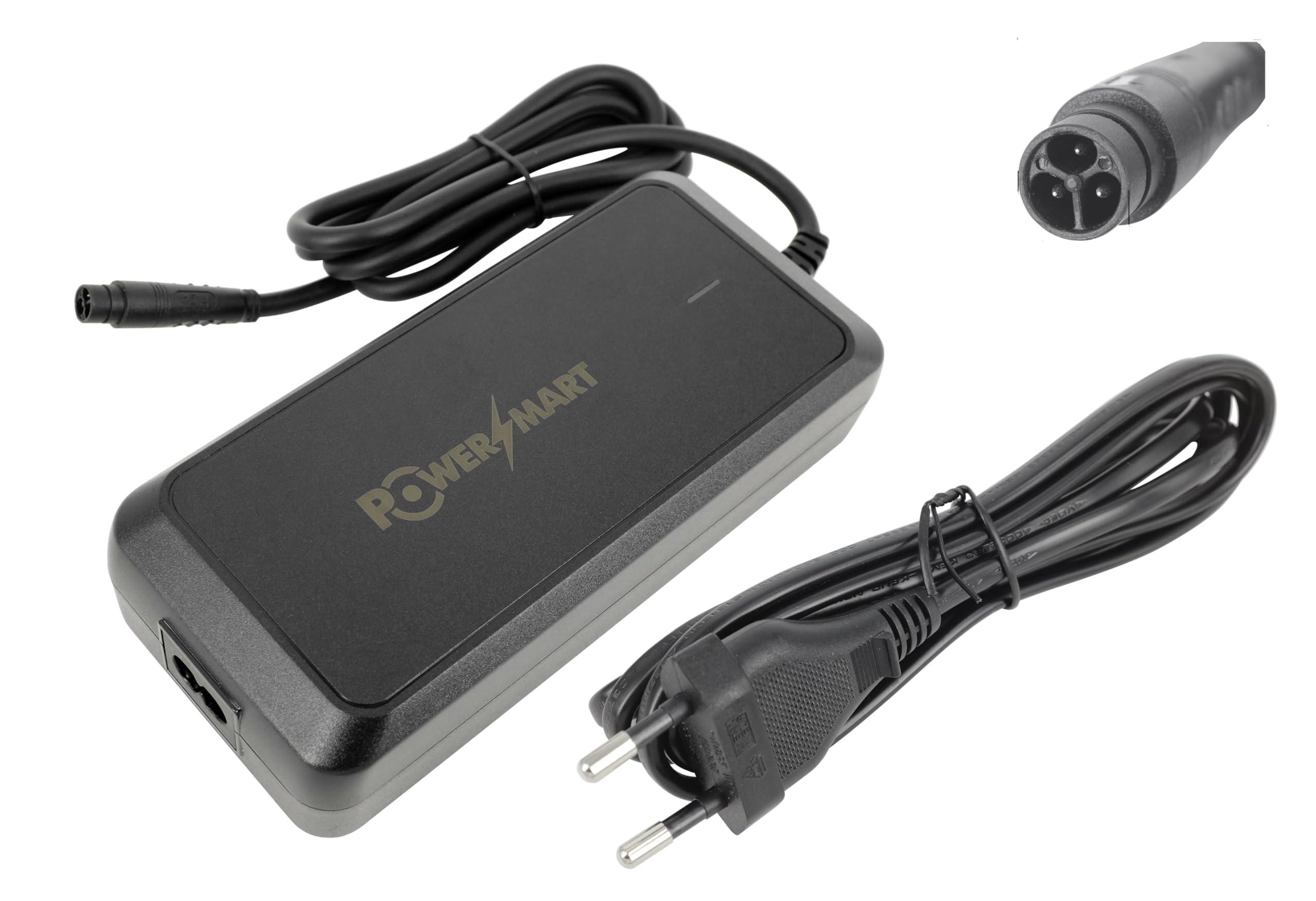 PowerSmart Chargeur 42 V 4 A pour Batteries Lithium-ION 36 V, Compatible avec Le vélo électrique FEU Vert E-Rox (Batterie 36 V IMP 3 Broches)