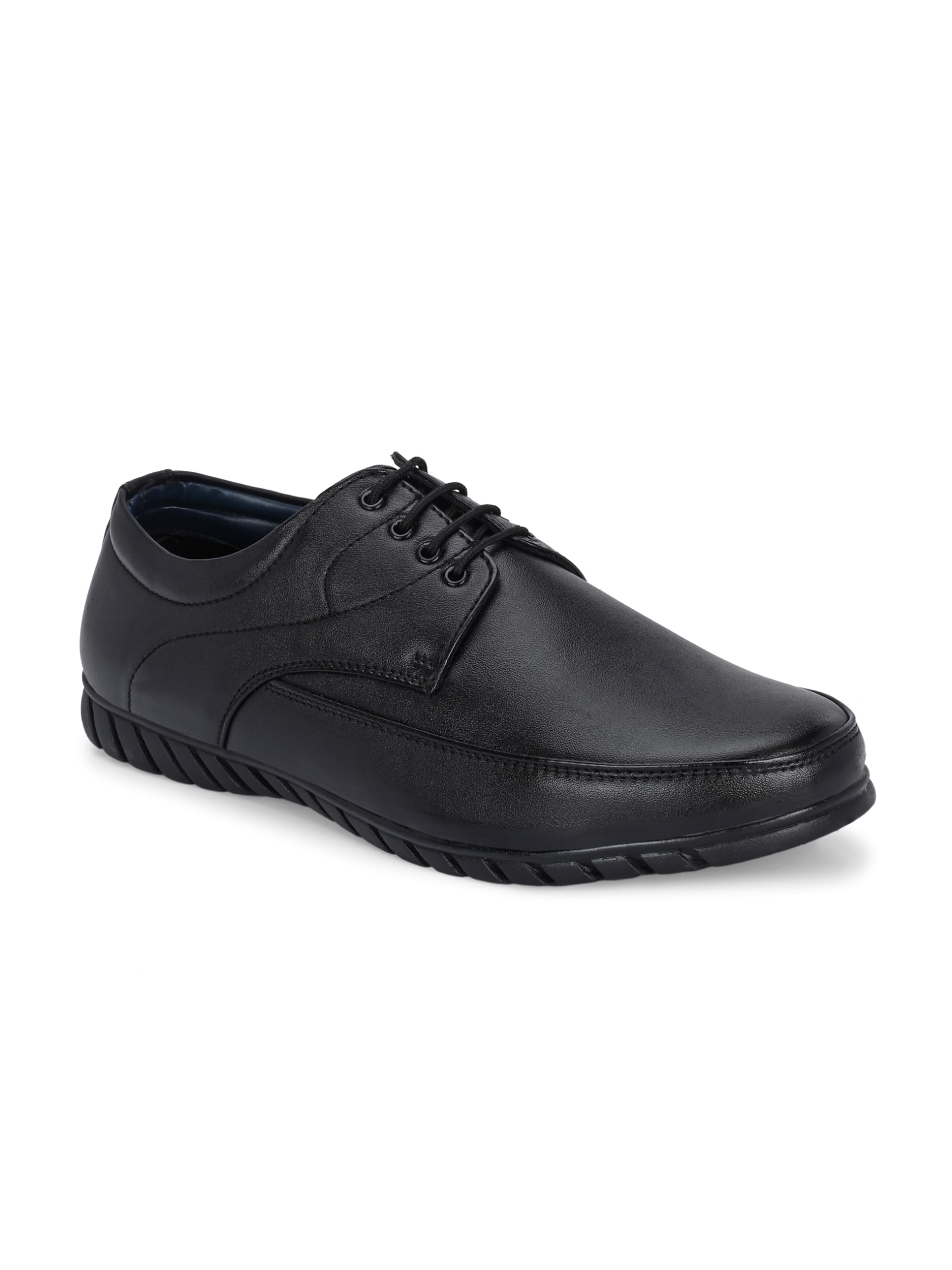 aadi Men's Black Synthetic Leather Lightweight Lace Up Derby Formal Shoes-picture-8