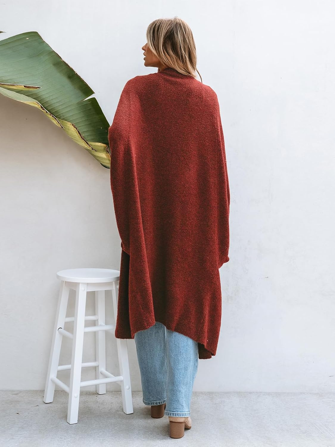 CUPSHE Women's Oversized Cardigan Sweater Open Front 2025 Fall Long Sleeve Soft Knit Casual Sweaters Outwear - Image 3