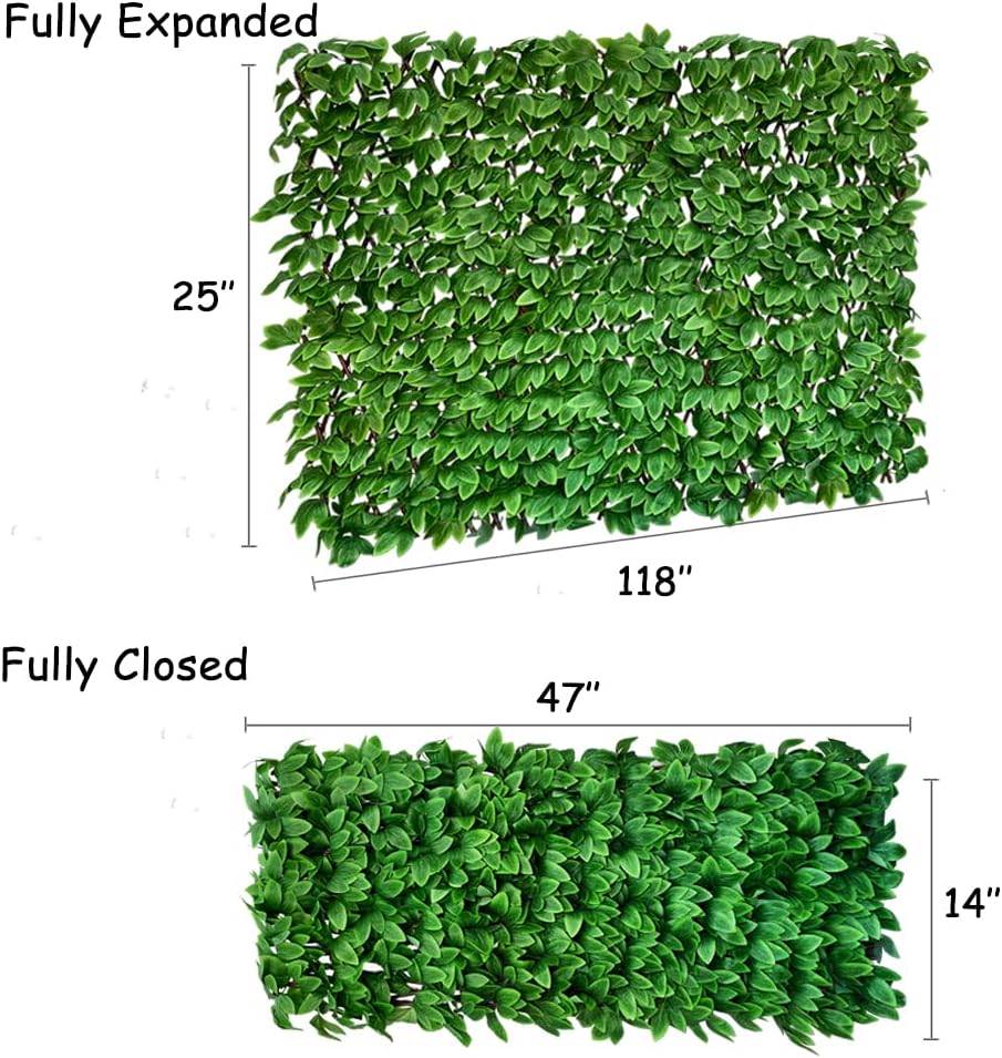 Expandable Fence Privacy Screen for Balcony Patio Outdoor,Decorative Faux Ivy Fencing Panel,Artificial Hedges (Single Sided Leaves) (1, Peony Leaf) 1 Peony leaf