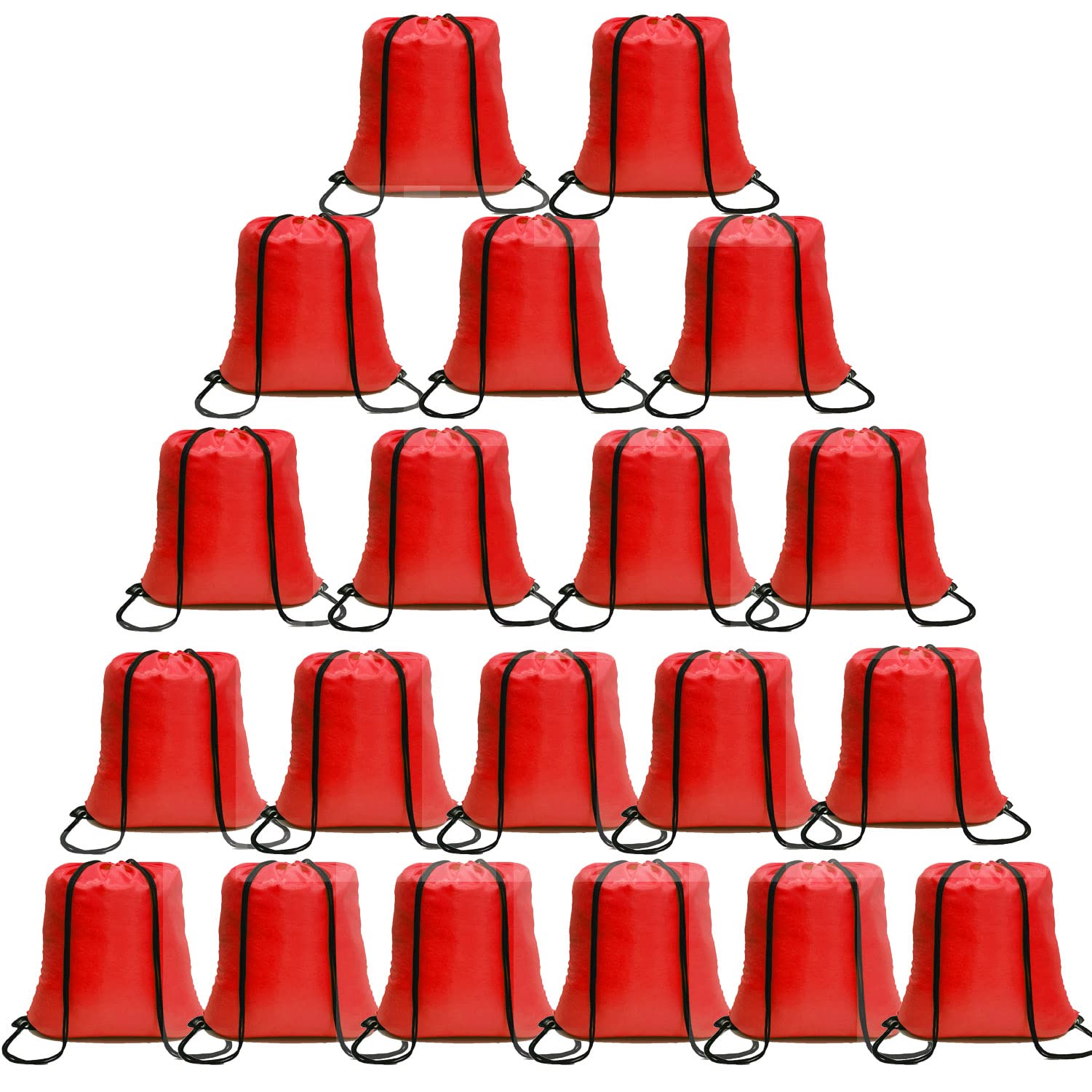 CAIHONG Drawstring Backpack Bulk Red 100 Pcs - String Backpack Drawstring Bags Cinch Bag Sackpack for Women Gym