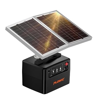 Solar Electric Fence Charger for Livestock 30 Miles Solar Fence Charger, 12KV 1.5J Output Electric Fence Energizer with 12000mAh Battery, 15W Solar Panel, IP65 Waterproof for Poultry Garden