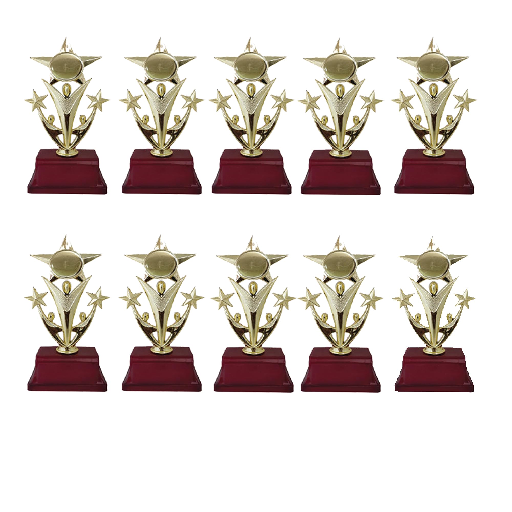JUZ4U Top Stars Set of 10 Pcs Combo Trophies for Winners appreciations Events Awards Teachers Students Offices (10 inches) (B0C89BPKH9) Amazon Price History, Amazon Price Tracker