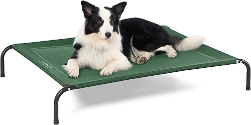 Bedsure Cama elevada para perros para exteriores, tamaño grande, portátil, para interiores y exteriores, para interiores y exteriores, hamaca