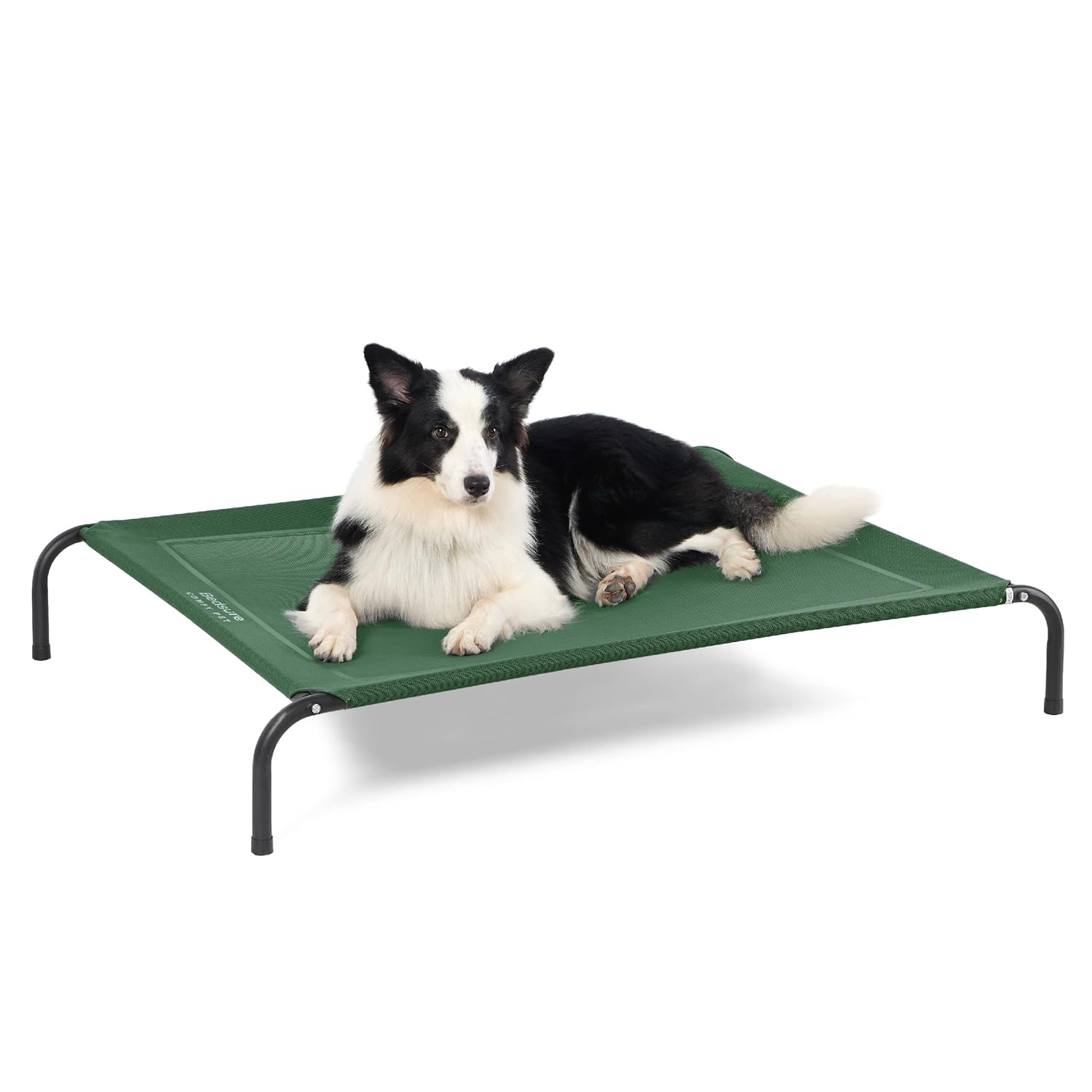 Bedsure Outdoor Elevated Dog Bed Large Sized Dog, Portable Indoor & Outdoor Cooling Raised Cot Pet Hammock Bed with Skid-Resistant Feet, Frame with Breathable Mesh, Green, 49...
