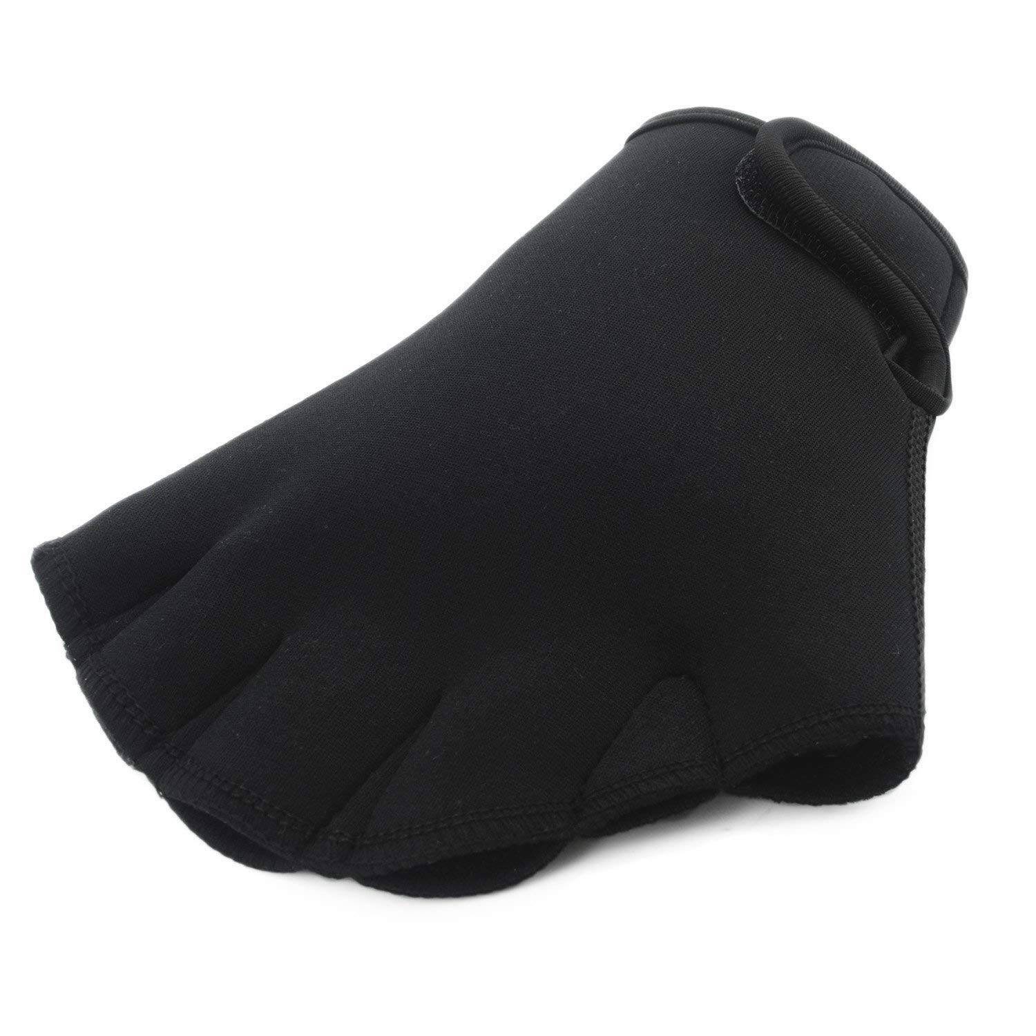 FakeFace Swim Gloves Aquatic Fitness Water Resistance Aqua Fit Workout Fitness Gear Webbed Training Gloves Aquatic Gloves for Helping Upper Body Resistance for Men Women Youth Black