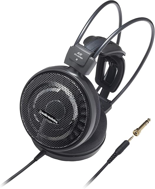 Audio-Technica ATH-AD700X Audiofilskie słuchawki nauszne na świeżym powietrzu lekkie (czarne)