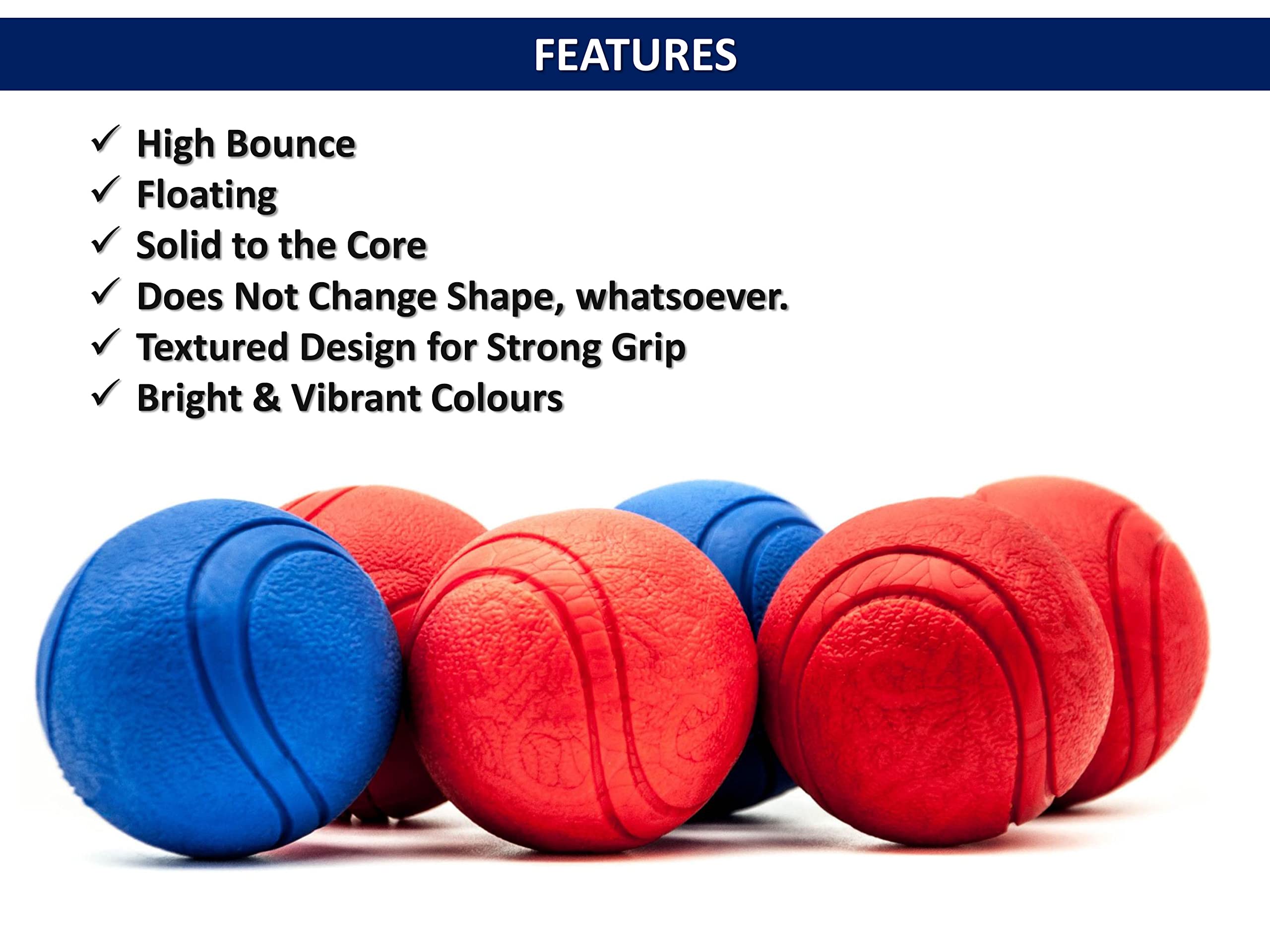 2x 5cm Dogs High Bouncing Rubber Ball, Solid Core, Interactive Training - Image 3