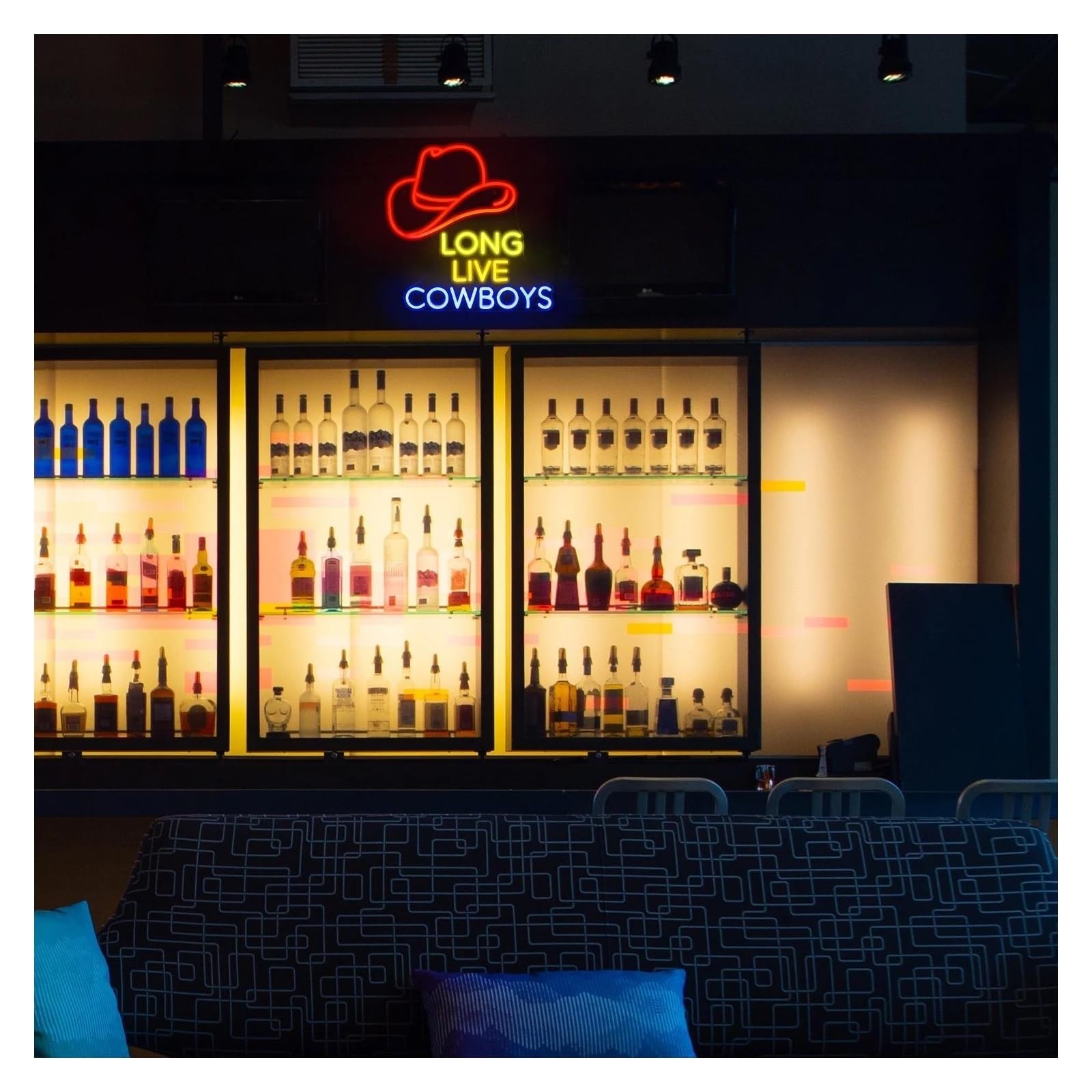 lámpara de neón Larga vida a los vaqueros para el letrero de neón luces LED decoración pared para casa restaurante bar para fiesta