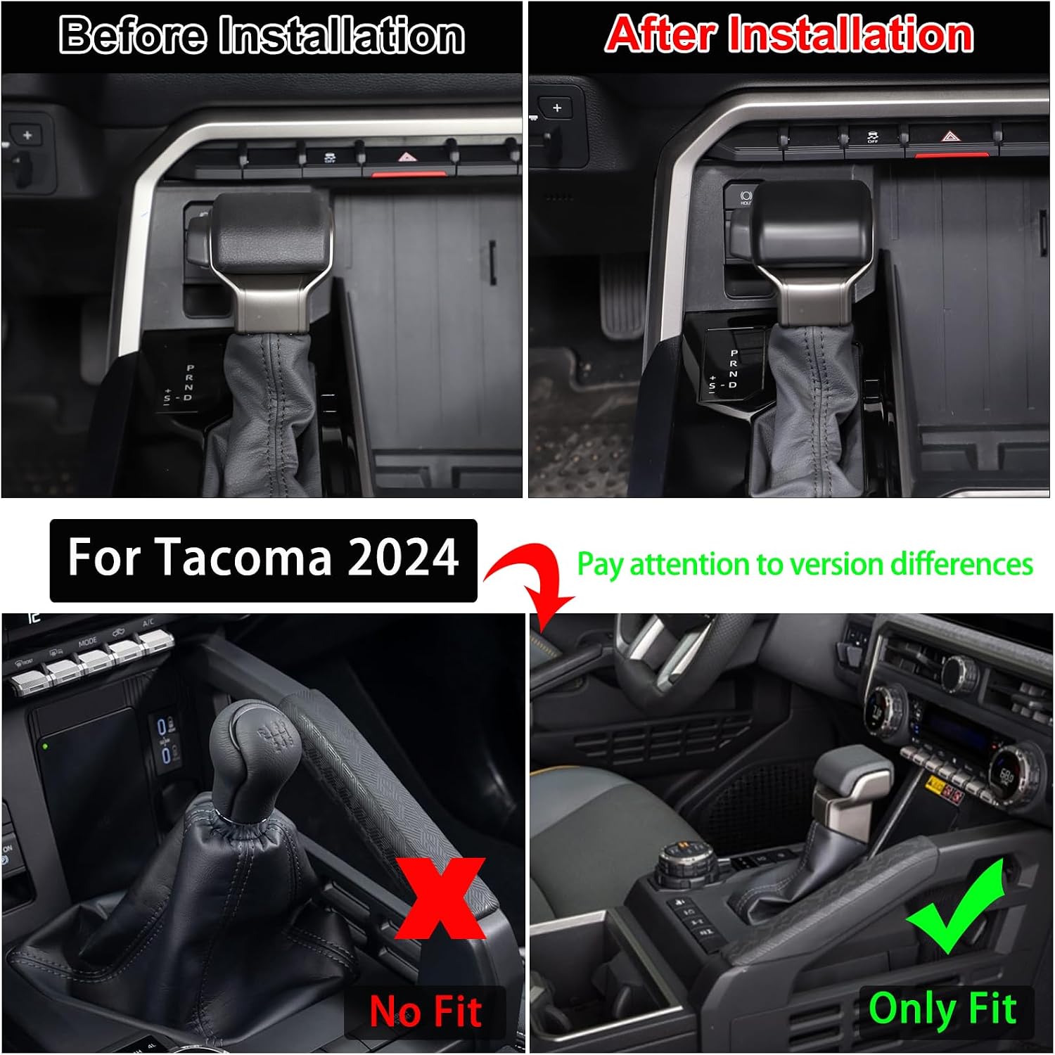 Gear Shift Hand Knob Trim for Toyota Tundra/Sequoia 2022+ & Tacoma 2024+ image 2