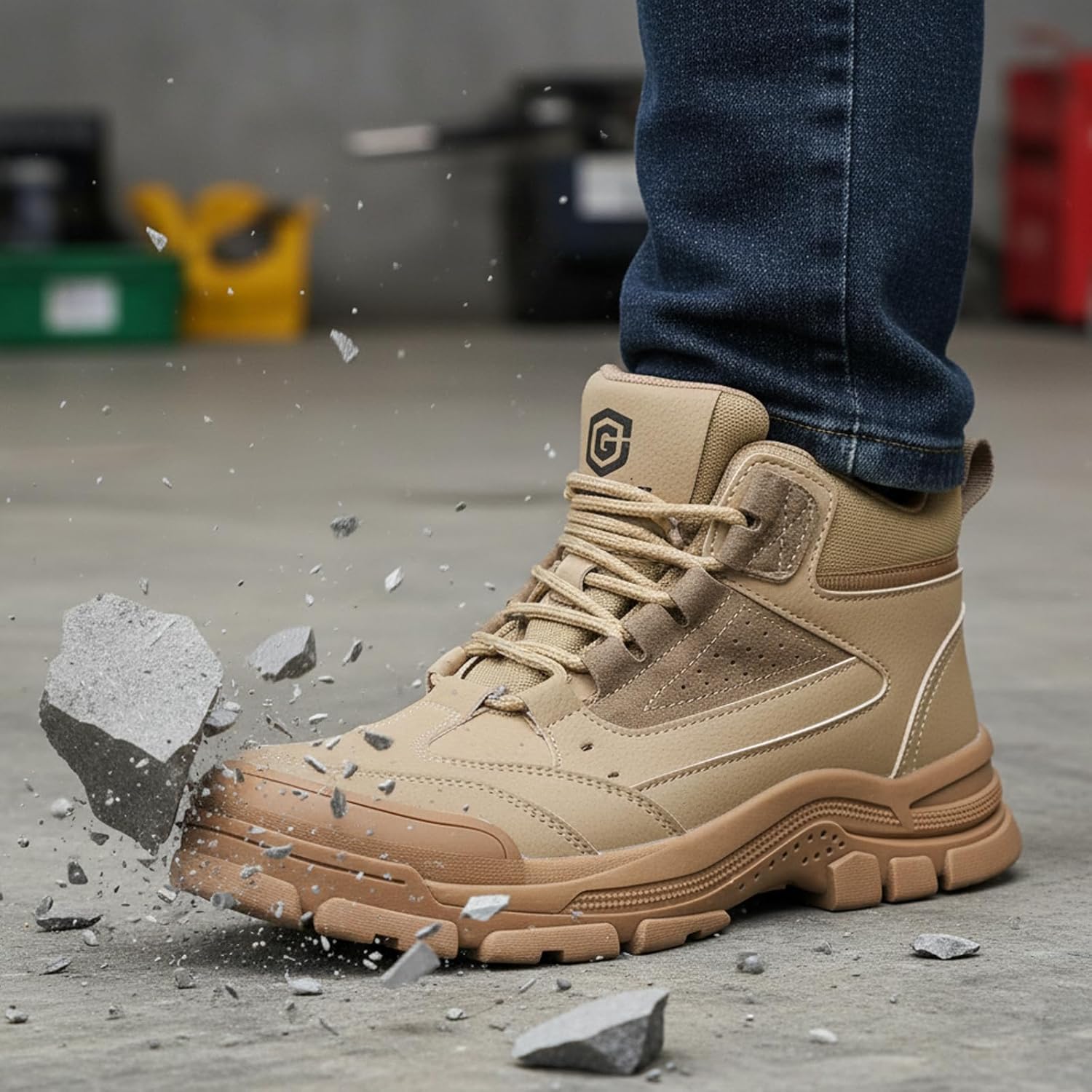 Steel Toe Boots for Men Women – Indestructibl Lightweight Work Boots Steel Toe Safety Shoes Slip Resistant High Top Construction Shoes for Industrial Outdoor Work