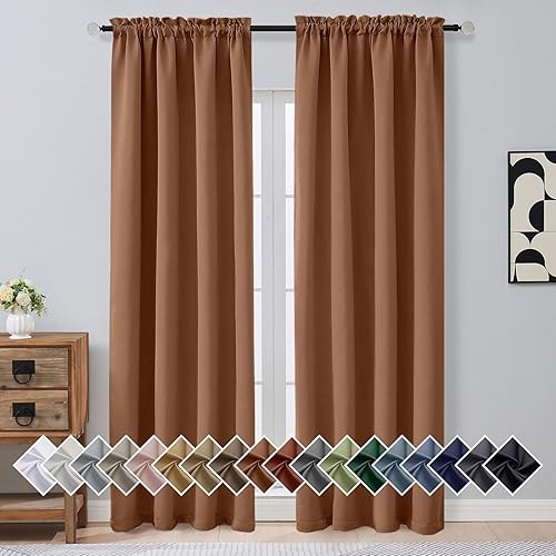 Miniatura 96 de OVZME Cortinas opacas turquesa para tratamiento de ventanas pequeñas, cortinas cortas con bloqueo de luz para ventana de cocina sobre el fregadero,