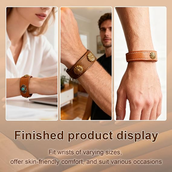 Leather Craft Kit, Leather Craft Kit, DIY Kits for Adults, Leather Craft Tools with a Bracelet, Video Tutorial for DIY Beginners