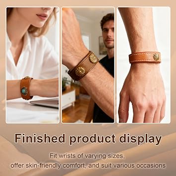 Leather Craft Kit, Leather Craft Kit, DIY Kits for Adults, Leather Craft Tools with a Bracelet, Video Tutorial for DIY Beginners