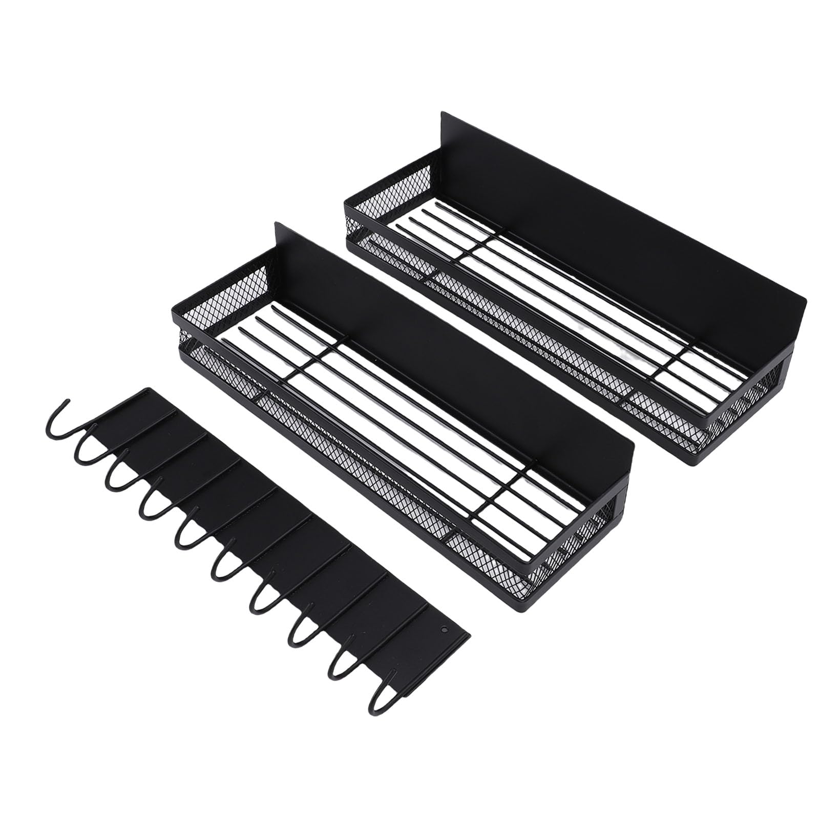 banapoy Estante Magnético para Refrigerador, Organizador de Estante de Almacenamiento de Metal, Estantes Magnéticos de Cocina con 2 Estantes y Gancho para Frigorífico, Microondas, Horno, Lavadora