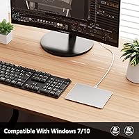 Vista 4 de Trackpad Touchpad for Windows PC, USB Wired External Computer Trackpad, Ultra Slim Portable Aluminum Multi-Gesture Trackpad for Windows 7/10 PC