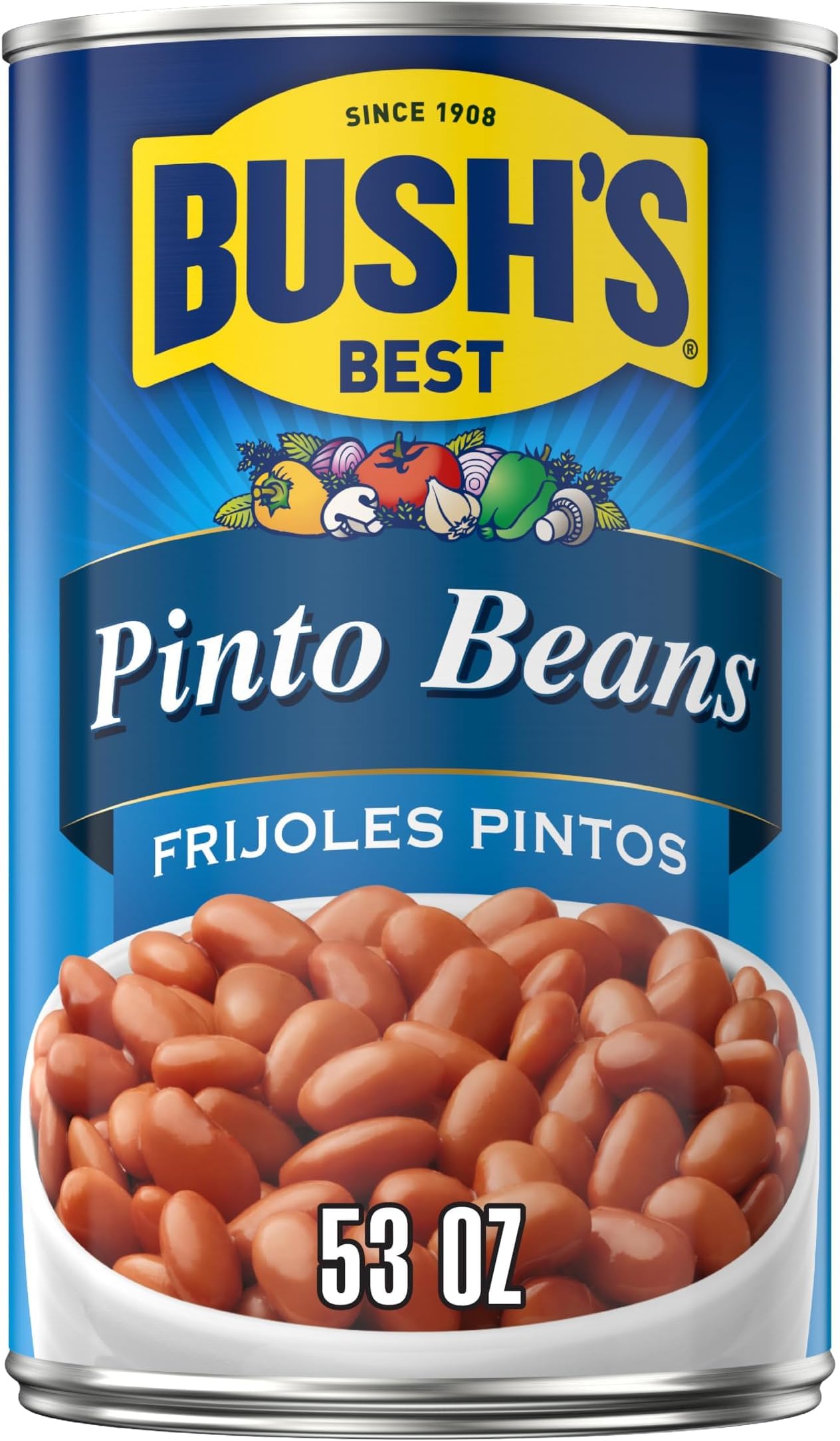 Bush's Pinto Beans 53 oz (Pack of 5) by Bush's Best – 53 Ounce (Pack of 5), Pack of 5, Model 001643