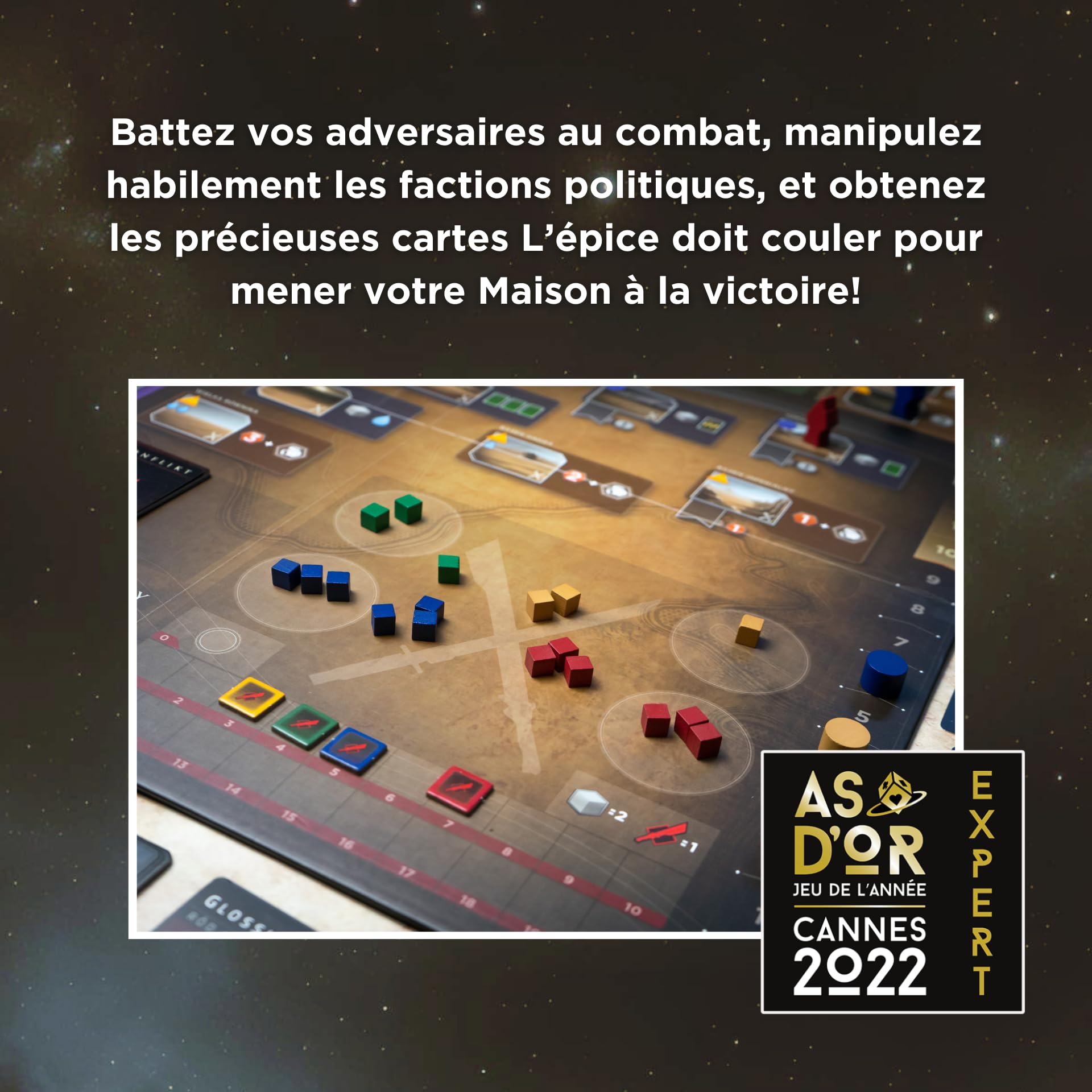 Lucky Duck Games | DUNE IMPERIUM | Strategiczna gra planszowa inspirowana Dune | Dla dorosłych od 14 lat | Gra Expert Deck-Building | 1-4 graczy | 60-120 min | As d'Or | Wersja francuska