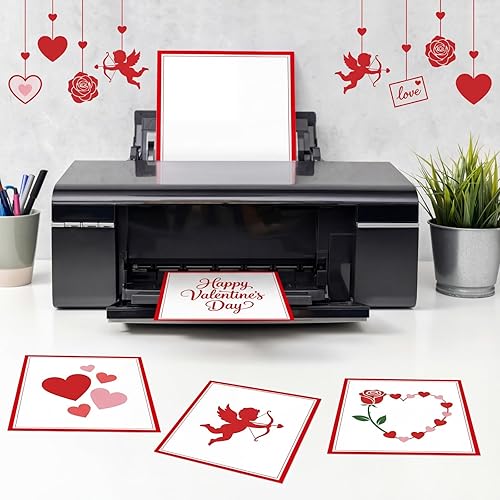 Miniatura 4 de Glenmal 200 unidades de papel para impresora de papelería, 8.5 x 11 pulgadas, membrete con borde a granel, tamaño carta, papel de escritura para