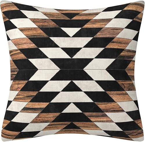 Miniatura 4 de Juego de 4 fundas de almohada decorativas a cuadros de búfalo blanco y negro para interiores y exteriores, funda de almohada para sofá de 18 x 18