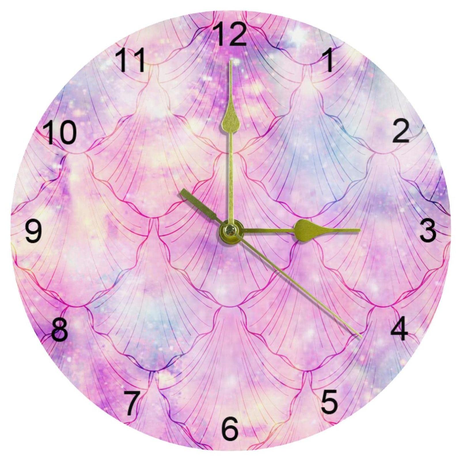 Horloge murale sirène rose cadeau idéal enfant pour apprendre l'heure en douceur