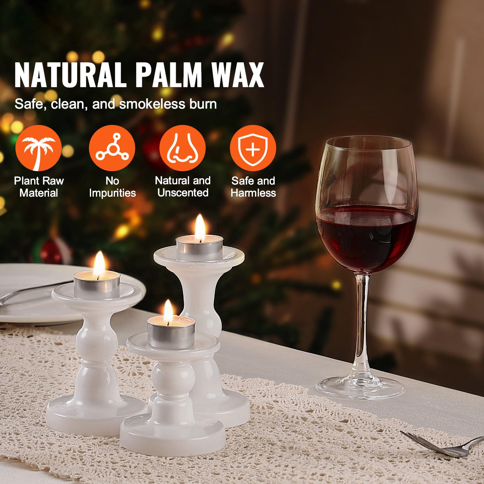 Happybuy 200 Pack Unscented Tea Light Candles, 6.5 Hours Long Burning Smokeless Votive Candles with Aluminum Cups, Dripless Natural Palm Wax for Home, Weddings, Christmas, White