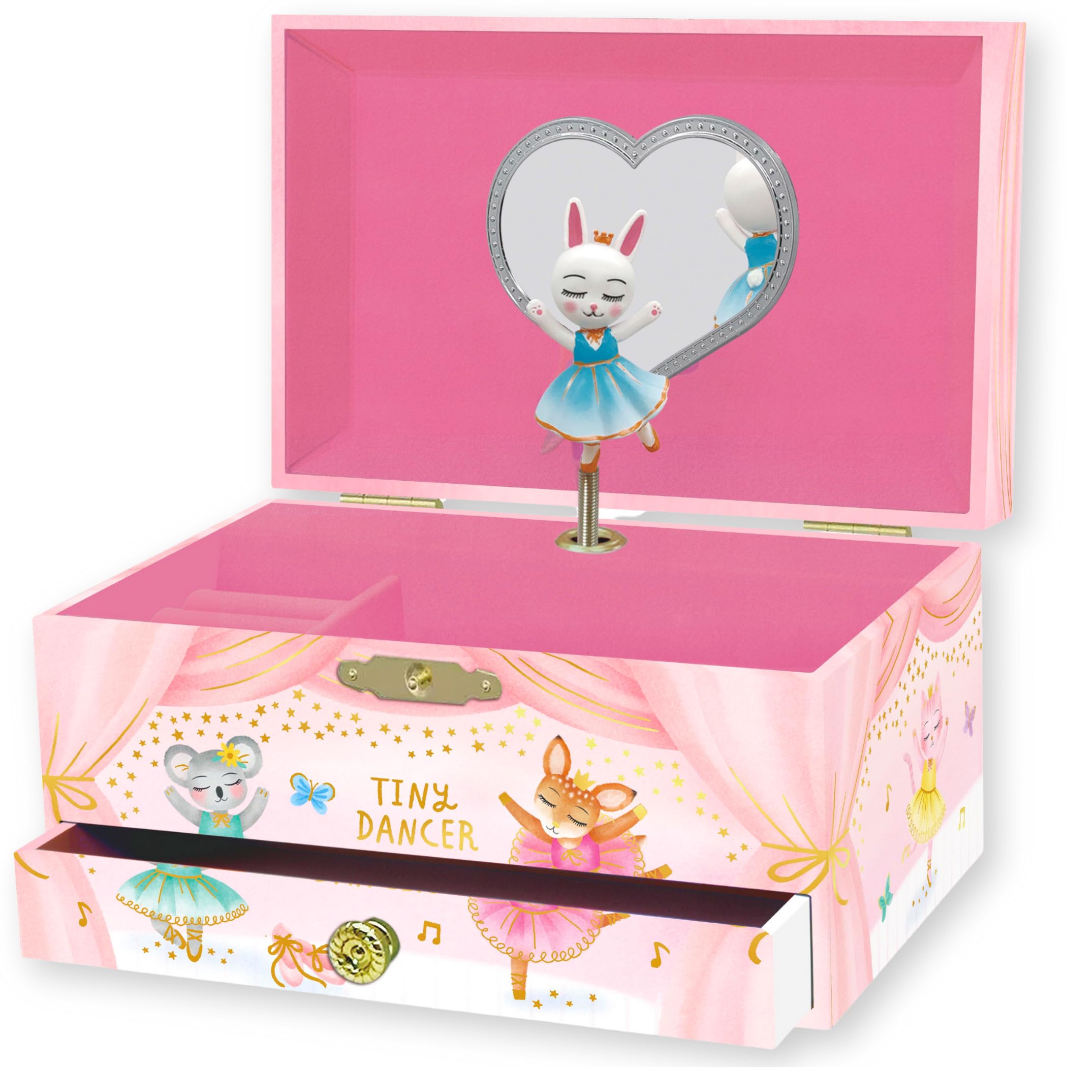 Musical Ballerina Jewellery Box for Girls - Childrens Music Box, Ballerina Gifts for Girls, Ballerina Toys, 18.2 x 13.3 x 9.9 cm