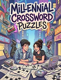 Millennial Crossword Puzzles: 90s & 2000s Pop Culture Trivia Book for Adults - Movies, TV, Music, Games by MR. ICON