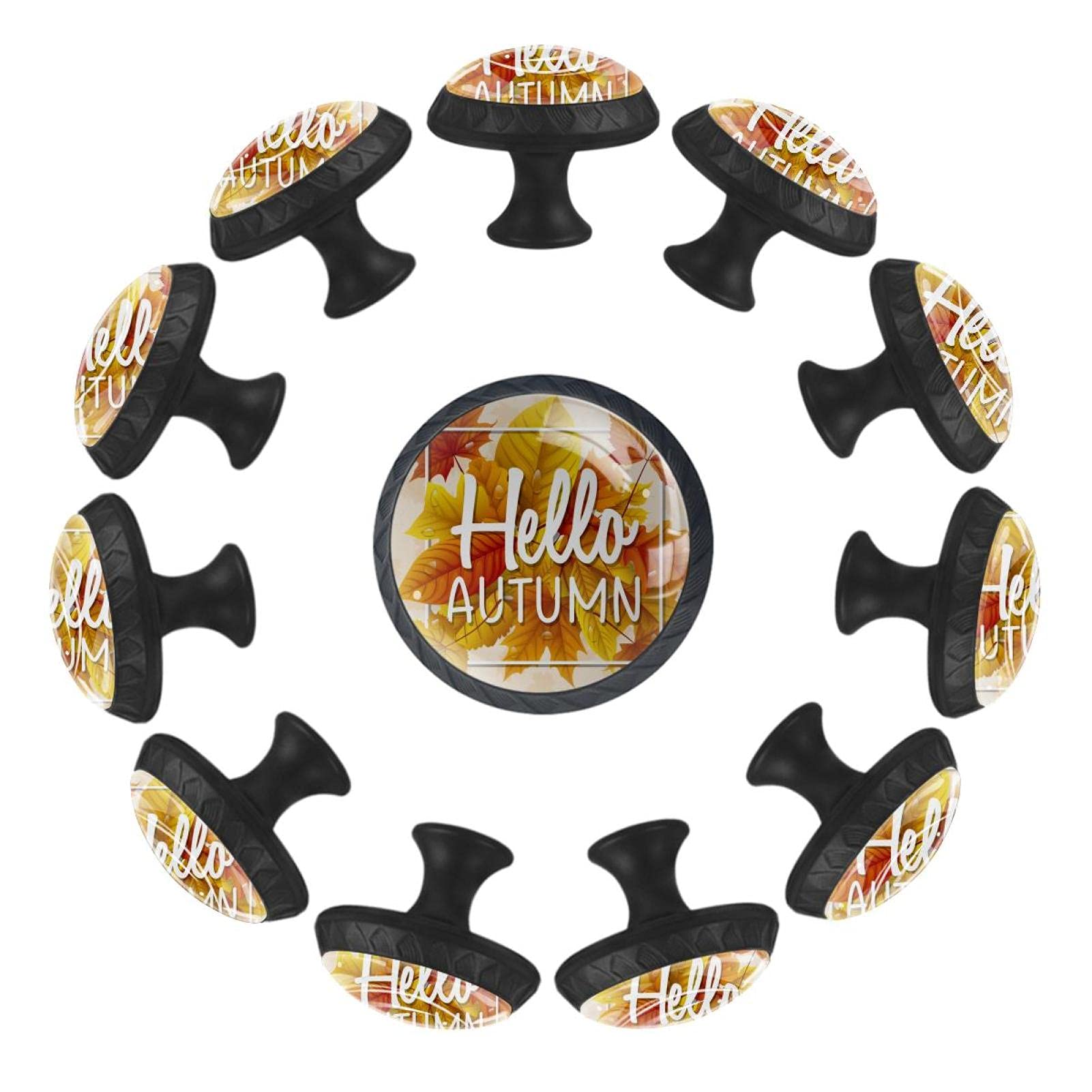 Lot de 12 boutons de tiroir 35 mm Hello Autumn déco pour commode enfant