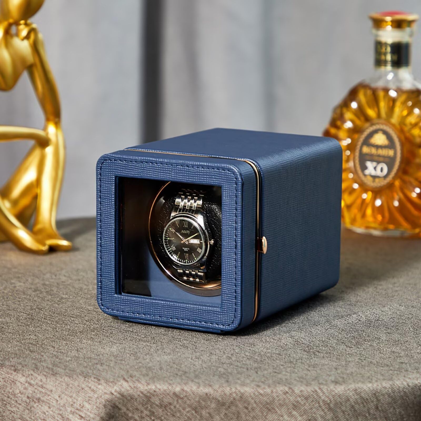 Uhrenbeweger 1 Uhr Watch Winder Box Automatik Uhrenbeweger leise Uhrenbeweger für Automatikuhr Type-C USB Aufladen luxuriöser Uhrendreher Automatischer Uhrenbeweger für eine Uhr Uhren Bewegungsgerät