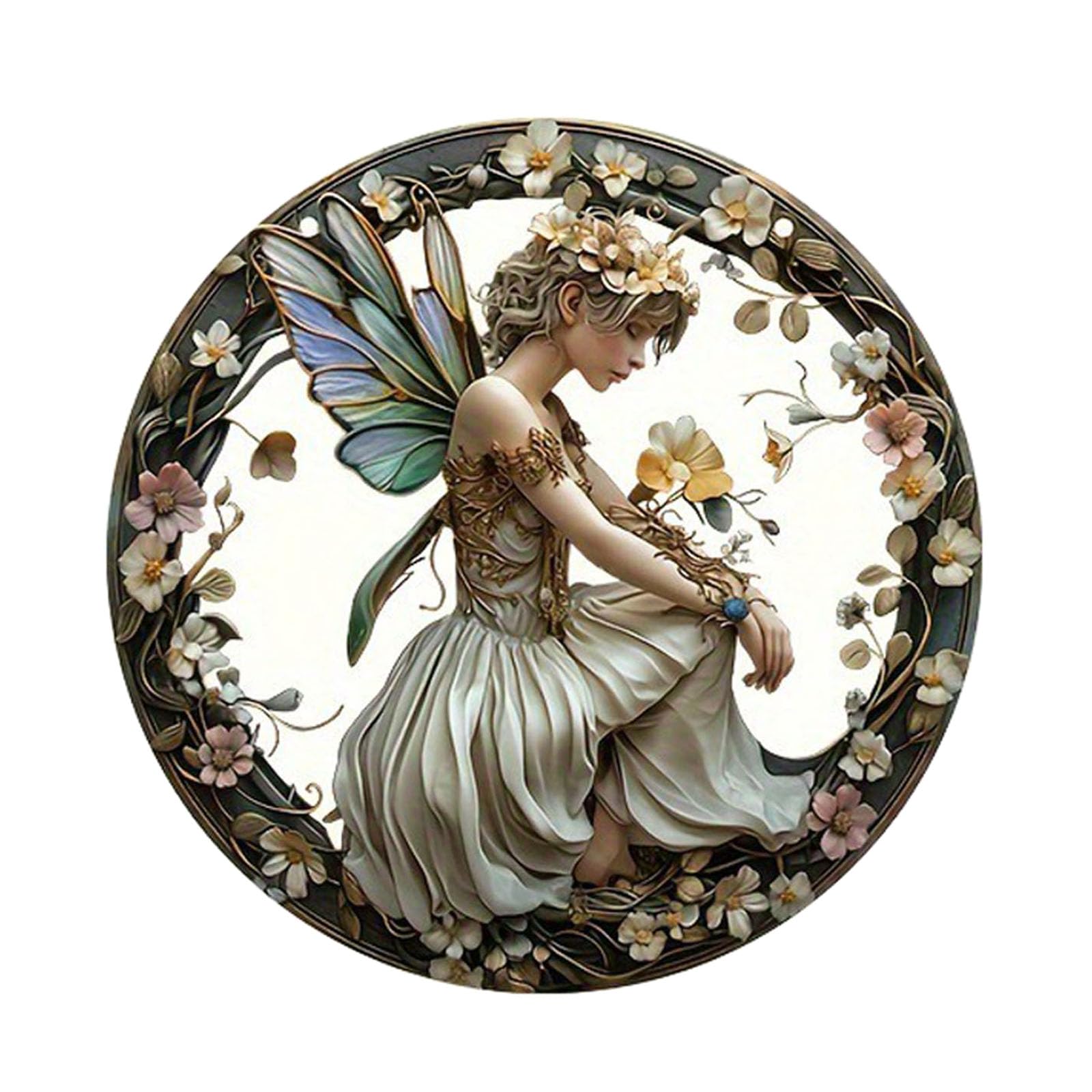 WIOEERS Angel Fairy Acrylic Window Hanging, Fairy Stained Glass Sun Catcher, Holiday Decorations, Christmas Decorations, Acrylic Window Decoration