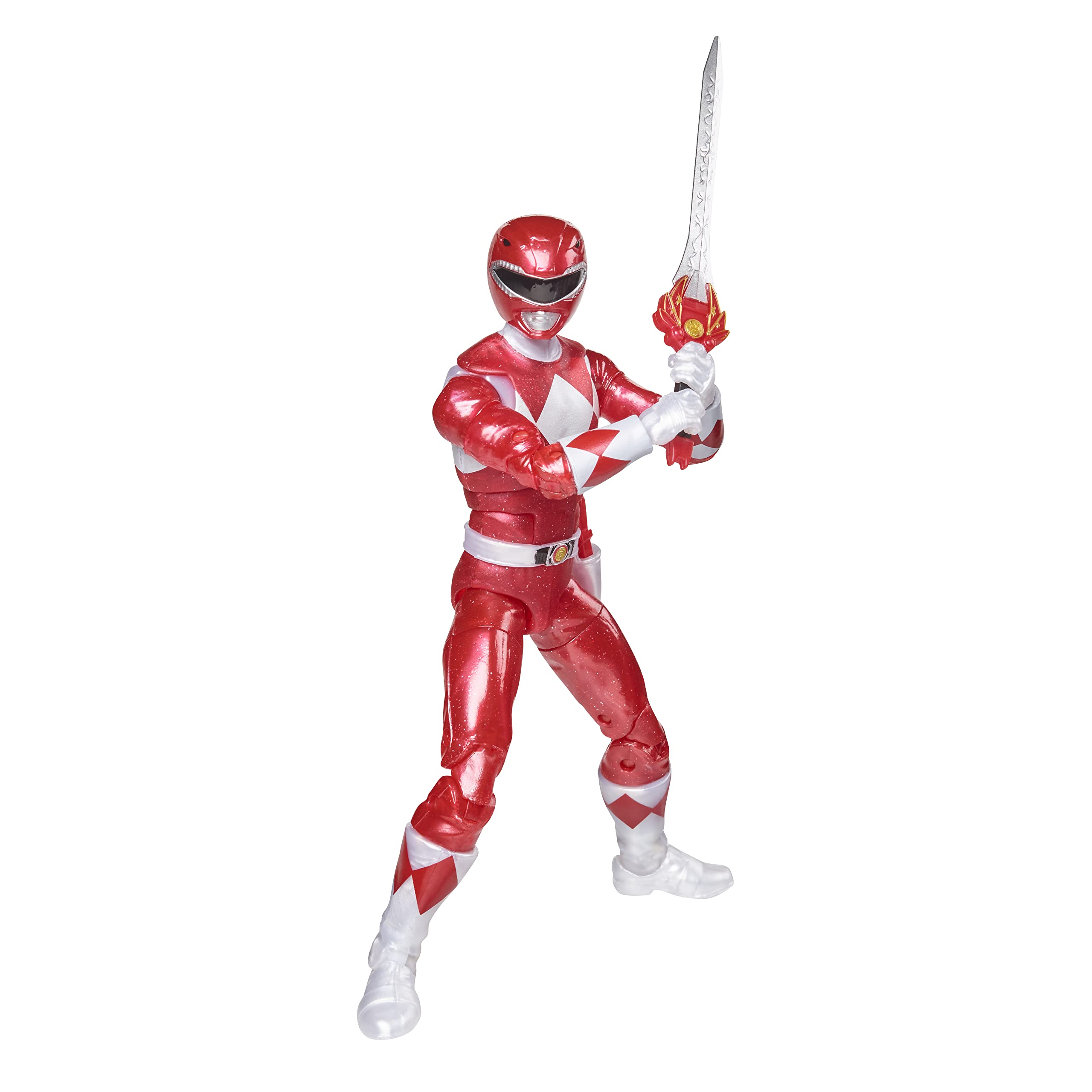 Power Rangers Lightning Collection Mighty Morphin Metallic Red Ranger 15,2 cm Premium Sammel-Actionfigur Spielzeug mit Zubehör