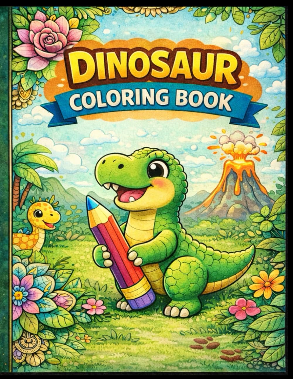 Dinosaur coloring book: Desenhos divertidos para pintar e relaxar