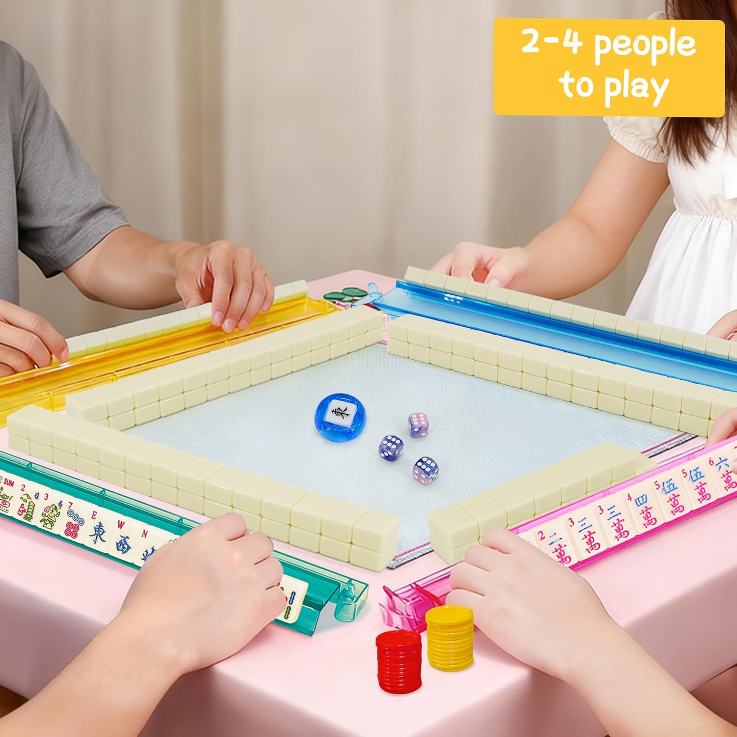 Jolitac American Mahjong Game Set, 166 Premium Tiles, 1.2-inch Mahjong Tile Set with Sturdy Carrying Bag, Thickened Mah-Jongg Tiles Bag Portable Travel Complete Mahjong Set