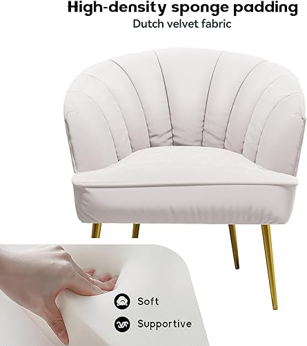 Miniatura 7 de Morden Fort Silla de terciopelo para sala de estar, moderna silla auxiliar con patas de metal dorado para sala de estar, vestidor, dormitorio,