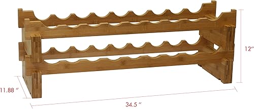 Miniatura 3 de Oceanstar estante para vinos de bambú para 18 botellas