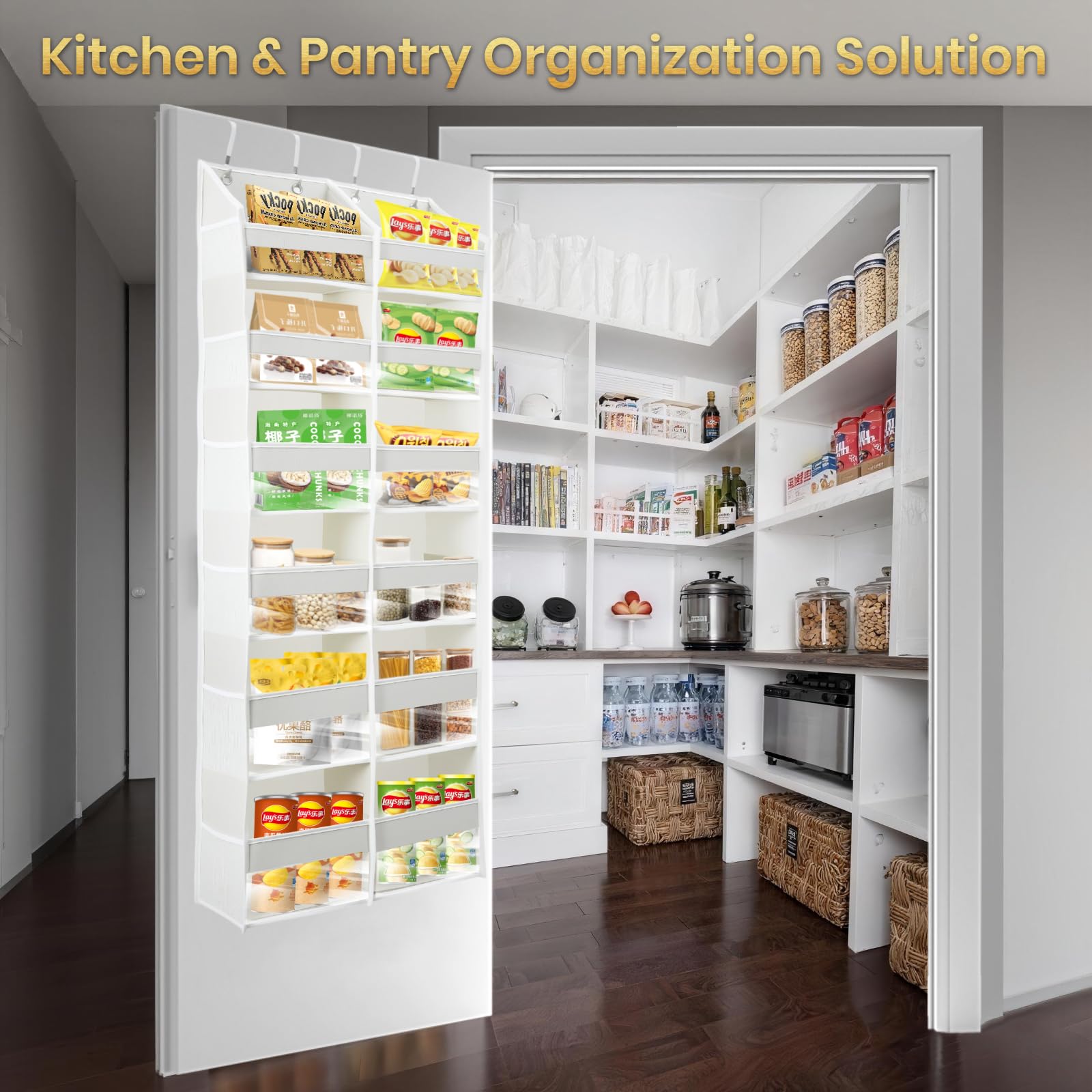 HOMELUX THEORY Organizer da appendere alla porta, extra largo, per camera da letto e cameretta dei bambini, 1 pezzo, grigio scuro