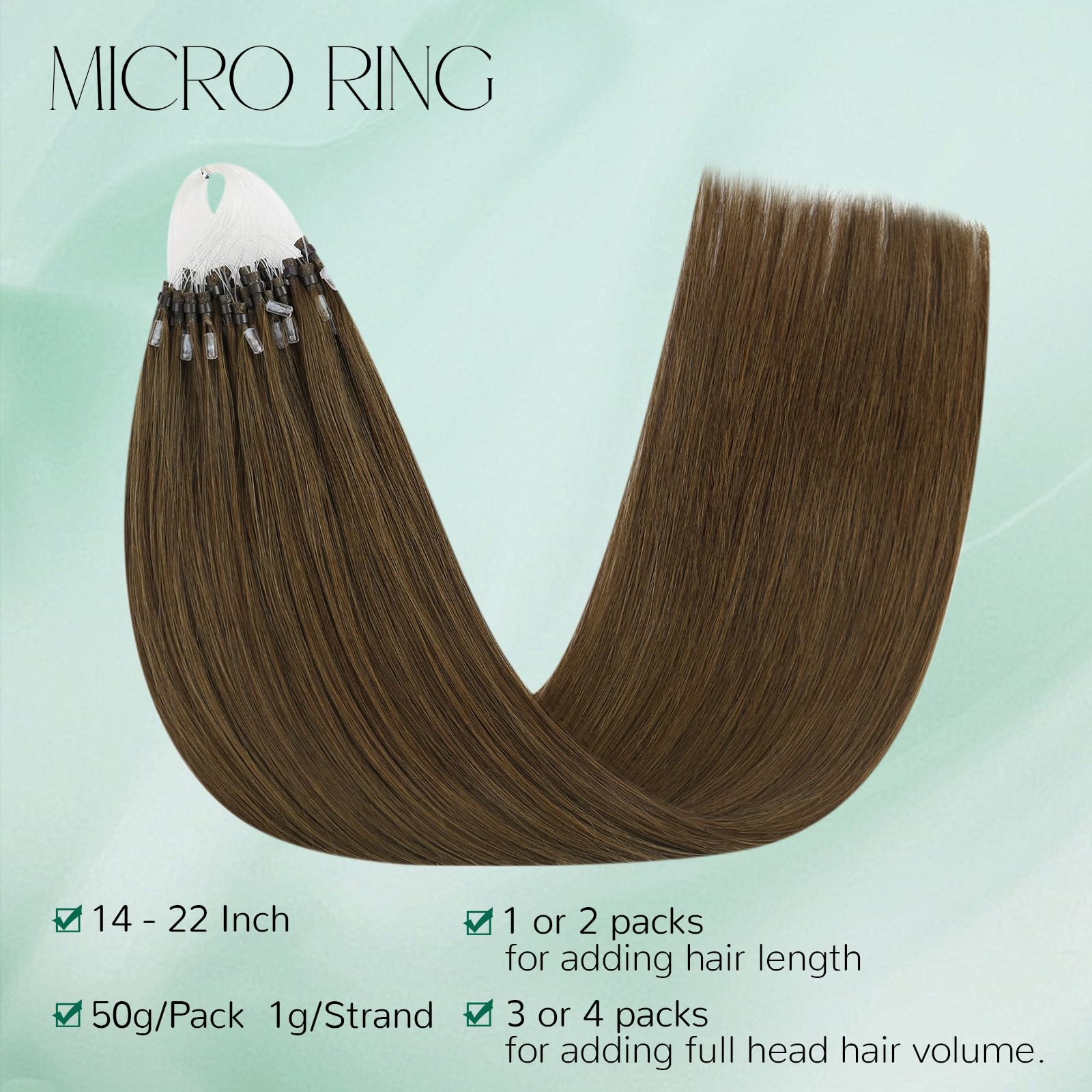 Easyouth Nano Hair Extensions Real Human Hair Blonde Nano Beads Hair Extension Human Hair Platinum Blonde Nanos Loop Hair Extensions Pre Bonded for Natural Look 14 Inch 50g 1g/Strand #1000 — view 13