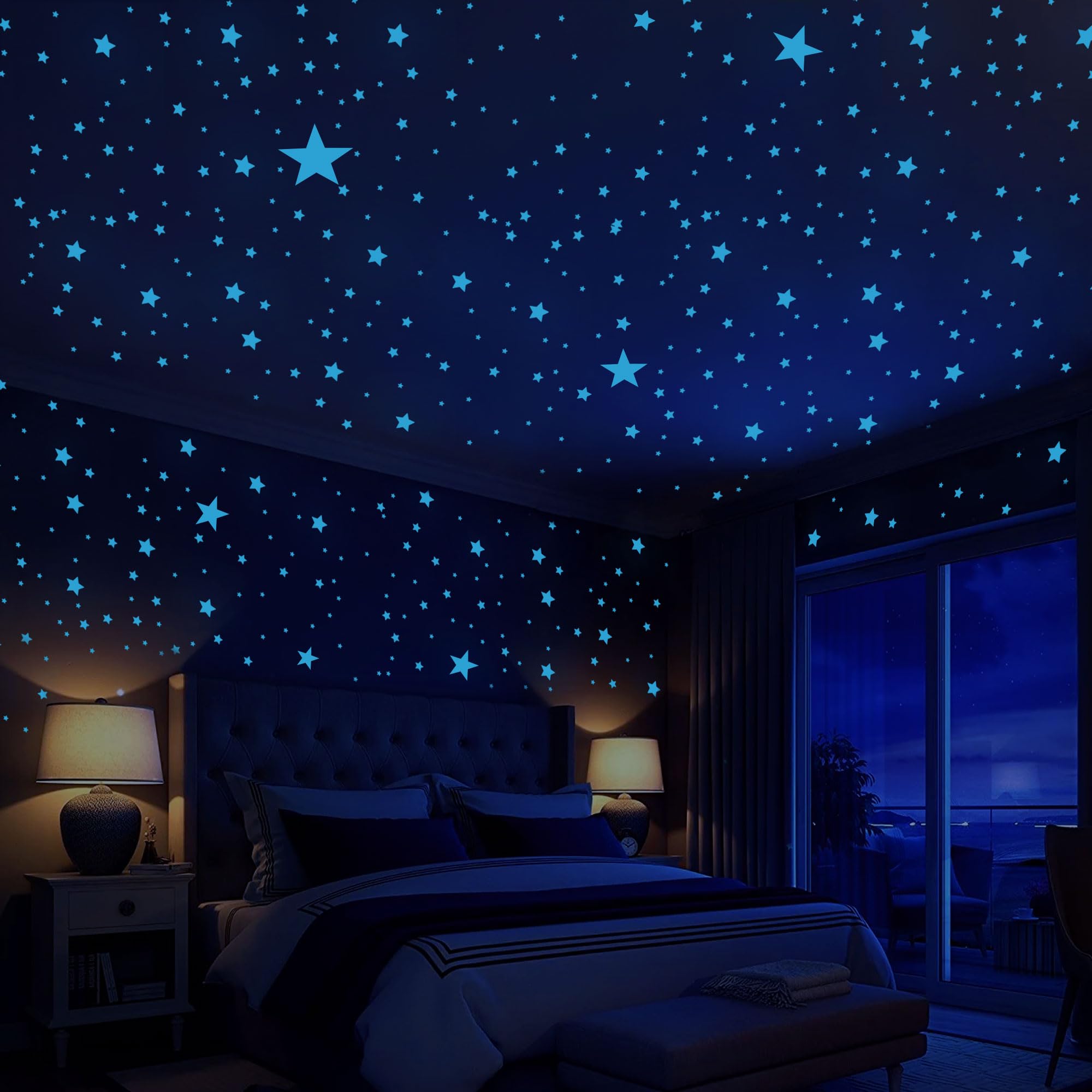 431 Pièces Etoile Lumineuse Stickers Muraux Etoiles Fluorescente Autocollant Mural Phosphorescentes Plafond pour Décoration Chambres Pépinière D'Enfants Bébé