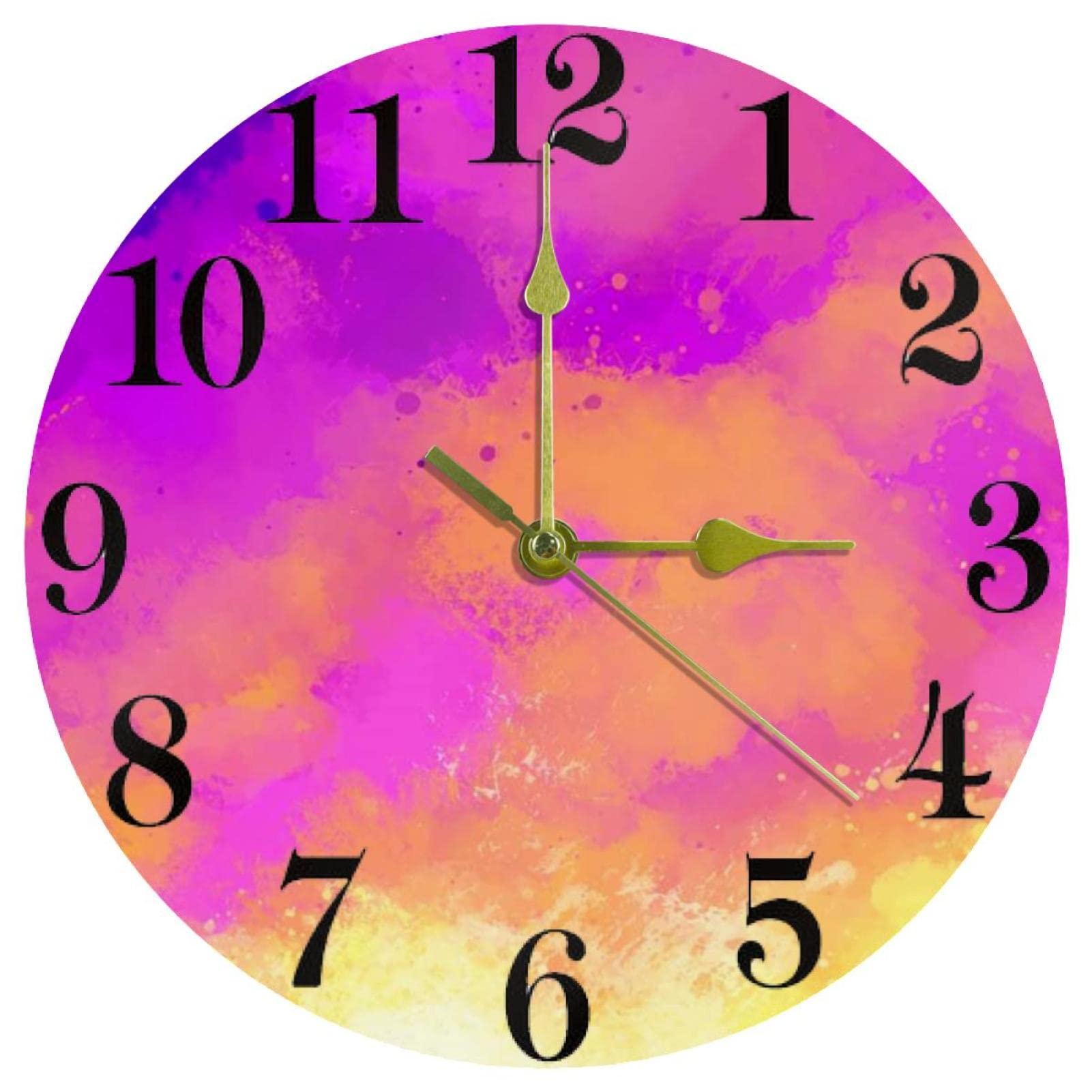 Horloge murale pour la maison et le bureau ronde colorée à mécanisme à quartz
